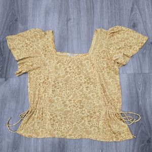 Lucky Brand Yellow Floral Blouse